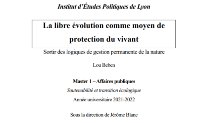 La libre évolution comme moyen de protection du vivant – Sortir des logiques de gestion permanente de la nature